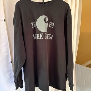 Carhartt Dark Gray WRK CREW Long Sleeve Tee